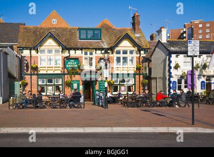The Jolly Sailor pub on Poole Quay, Dorset. UK. Stock Photo