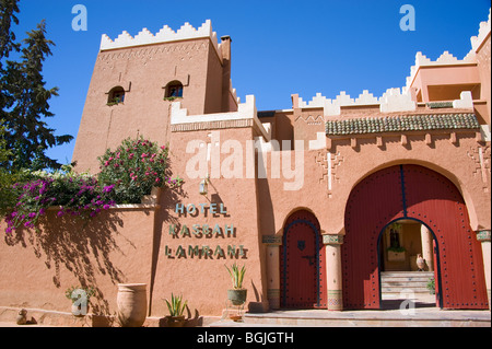 The front exterior of Hotel Kasbah Lamrani, Tinerhir, Morocco. Stock Photo