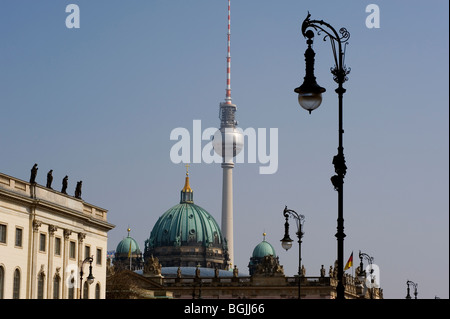 Berlin 2009 Old and new Dom 1989 DDR Germany Unified positive forward history War Cold War end East West Divide city Berlin Wal Stock Photo