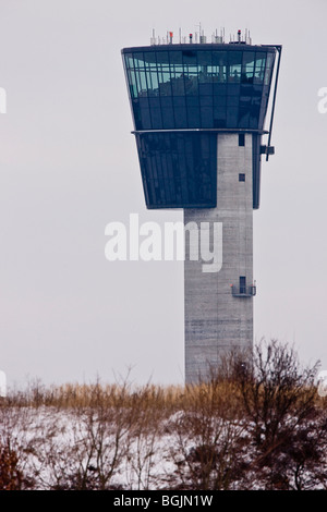 The new control tower in Copenhagen airport Stock Photo