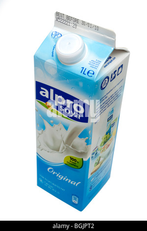 1 litre carton of Alpro Soya milk Stock Photo