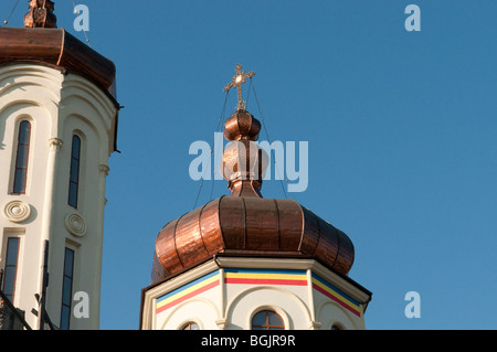 Copper dome of traditional Orthodox Church in Ploiesti Romania Eastern Europe Stock Photo