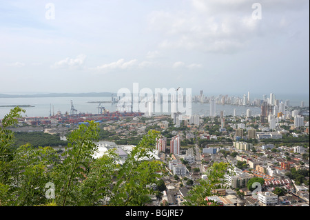 Views from Convento De La Popa,  the highest point in Cartagena, stretching all over the city. Colombia, South America Stock Photo