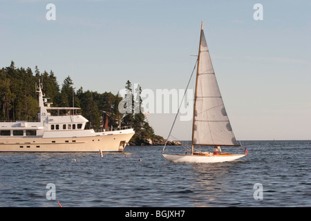 Sailing home from a day on the water - Christmas Cove, Damariscotta River, Maine Stock Photo