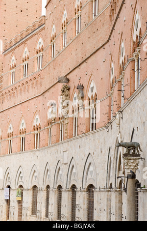 Siena, details of Piazza del Campo Stock Photo