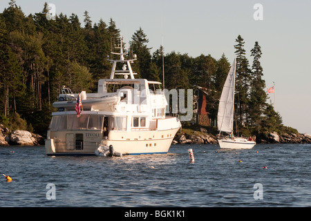 The Outer Anchorage in Christmas Cove - Damariscotta River, Maine Stock Photo