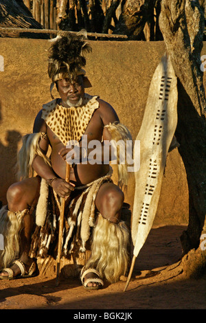 Zulu chief, Shakaland, South Africa Stock Photo - Alamy