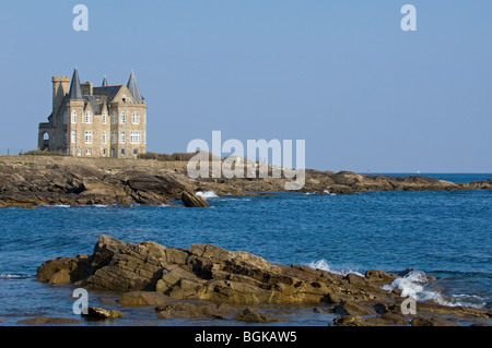 Castle Turpault at the Côte Sauvage, Quiberon, Brittany, France Stock Photo