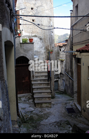 view of morano calabro old town in calabria, italy Stock Photo