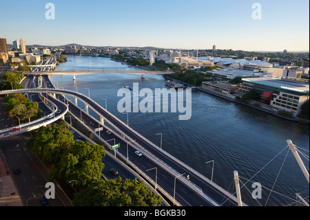 North Quay and South Brisbane Queensland Australia Stock Photo