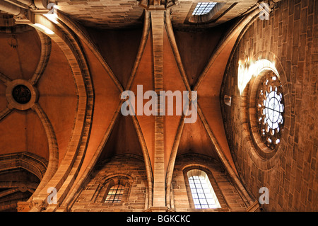 Gothic ceiling vault in the aisle of the Bamberger Dom cathedral, Domplatz 5, Bamberg, Upper Franconia, Bavaria, Germany, Europe Stock Photo