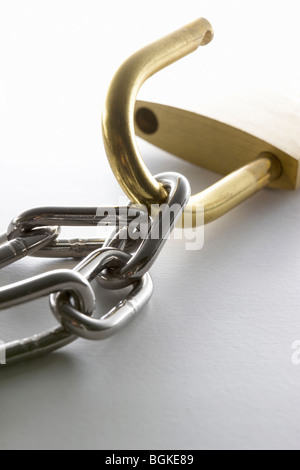 A padlock and a chain Stock Photo