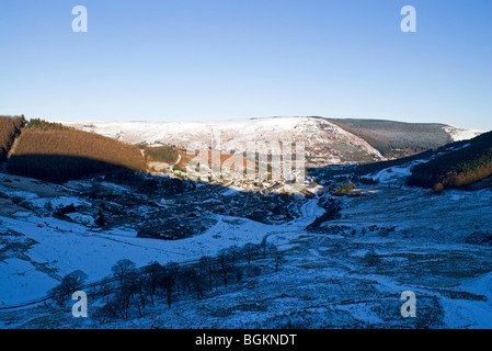 Treorchy and the Rhondda Valley from Bwlch Y Clawdd, South Wales. Stock Photo