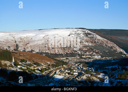 Treorchy and the Rhondda Valley from Bwlch Y Clawdd, South Wales. Stock Photo