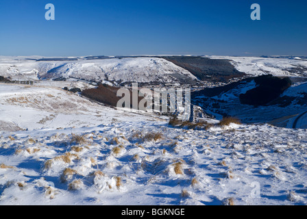 Treorchy and the Rhondda Valley from Bwlch Y Clawdd, South Wales. Stock Photo