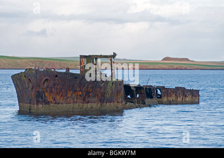 Rusting hull of a timber ship sunk during World War 2  SCO 5879 Stock Photo