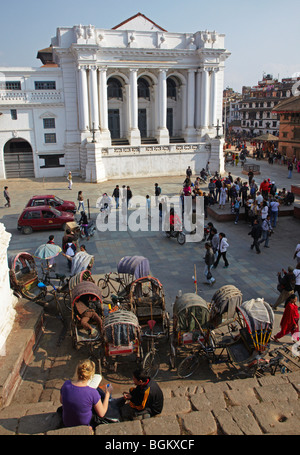 Pedal Rickshaws In Durbar Square Kathmandu Nepal Asia Stock Photo