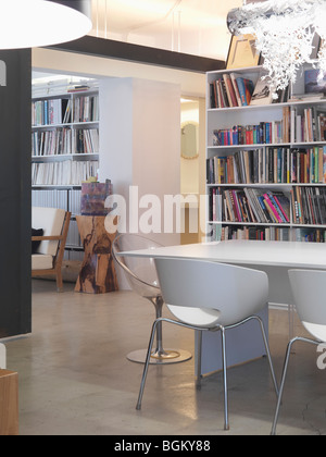 White dining table in modern home Stock Photo