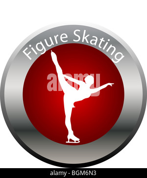 winter game button figure skating Stock Photo