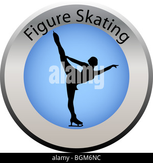 winter game button figure skating Stock Photo