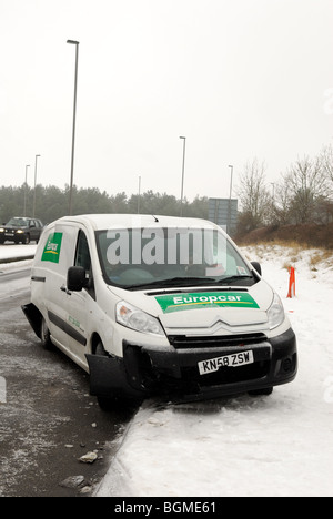 Citroen White Van Crash Damage . Stock Photo