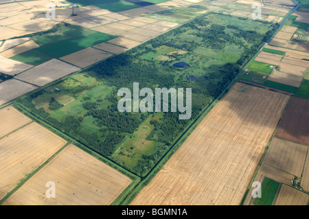 aerial view Woodwalton Fen The Great Fen Project Stock Photo