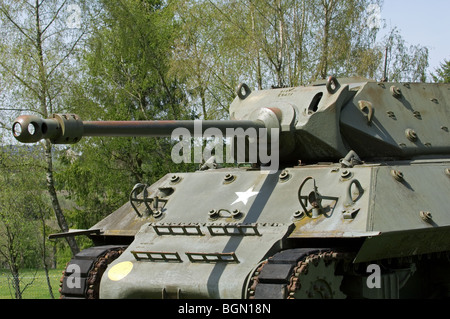 WW2 American M10 Wolverine tank destroyer from the Battle of the Bulge ...