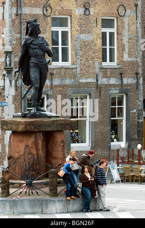 Statue of Ambiorix, prince of the Eburones at the Great Market square, Tongeren / Tongres, Belgium Stock Photo