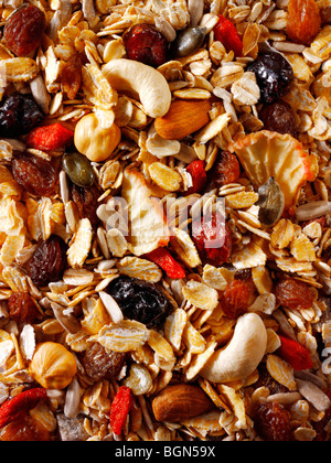 Full frame close up of  Goji berry, yacon root and seed museli Stock Photo