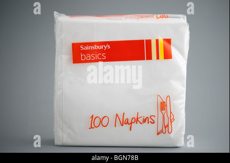 Sainsbury's Basics 100 Napkins pack Stock Photo