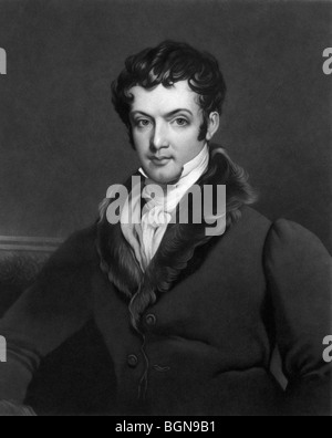 Portrait c1896 of American writer Washington Irving (1783 - 1859) - author of Rip Van Winkle and The Legend of Sleepy Hollow. Stock Photo