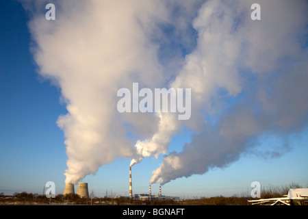 The smoke from chimney ( of thermoelectric power station) Stock Photo