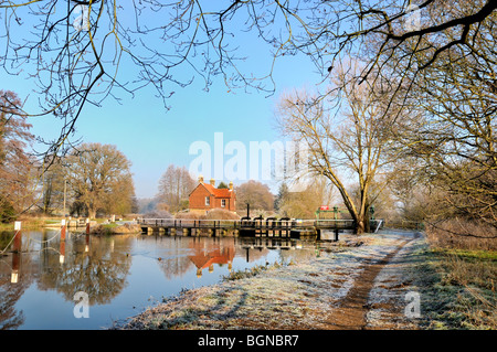 River Wey Navigation,Pyrford Stock Photo