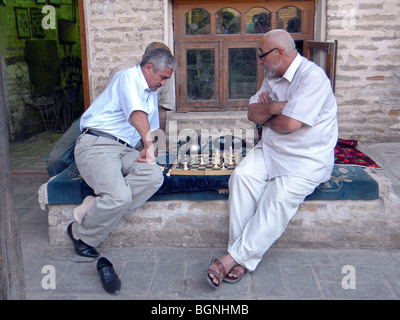 Chess player, Bukhara, Uzbekistan Stock Photo