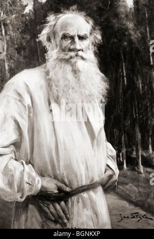 Count Leo Tolstoy 1828 to 1910. Russian novelist. Stock Photo