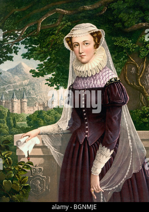 Mary Queen of Scots, 1542 to 1587, also known as Mary Stuart. Daughter of James V, King of Scotland. Stock Photo