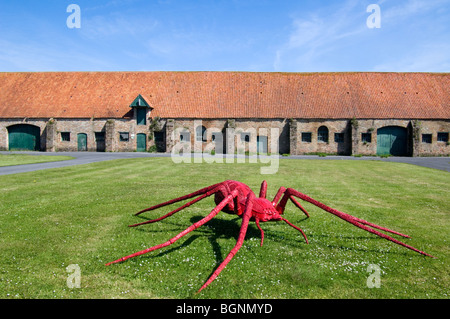 Old barn of the abbey farm Ten Bogaerde, Koksijde, West Flanders, Belgium Stock Photo