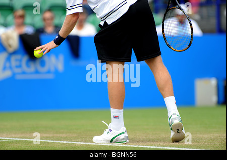 Dmitry Tursunov in action at the Aegon International 2009 Tennis Championships at Devonshire Park Eastbourne Stock Photo