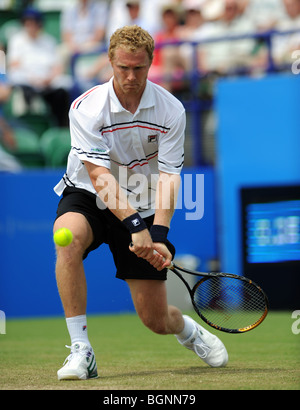 Dmitry Tursunov in action at the Aegon International 2009 Tennis Championships at Devonshire Park Eastbourne Stock Photo