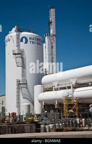 Liquefied petroleum gas depot and storage Albuquerque, New Mexico, USA. Stock Photo
