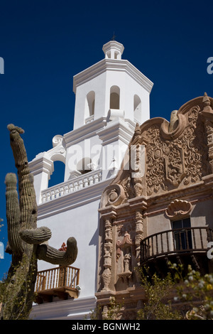 Mission San Xavier del Bac, Santa Cruz Valley, Tucson, Arizona, USA Stock Photo