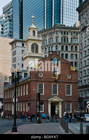 The OLD STATE HOUSE built in 1713 is the oldest Colonial building still standing - BOSTON, MASSACHUSETTS Stock Photo