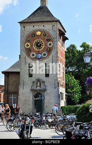 The Zimmer Tower / Zimmertoren with the Jubilee Clock in the city Lier, Belgium Stock Photo