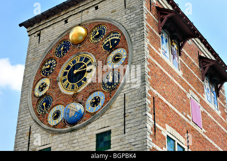 The Zimmer Tower / Zimmertoren with the Jubilee Clock in the city Lier, Belgium Stock Photo