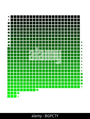 Square dots pattern map of Mexico. Mexican dotted pixel map with ...