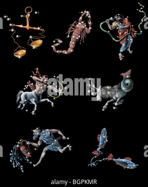 Signs on zodiac constellations 2 Stock Photo