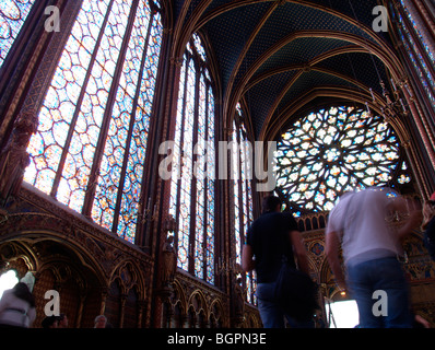 Stained Glass from 15th century. La Saint-Chapelle (Holy Chapel). Paris. France Stock Photo