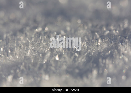 Macro close up of snow flakes Stock Photo