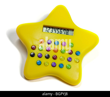 Novelty Yellow Star-Shaped Calculator Stock Photo