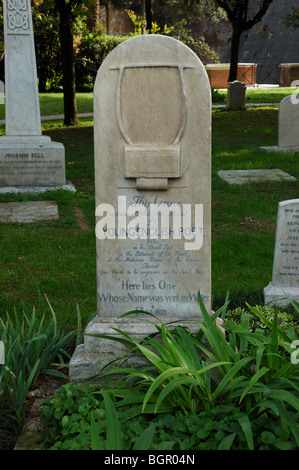 Grave of British  poet John Keats, Protestant Cemetery, Rome, Italy